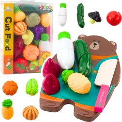 Gyerek zöldségvágó készlet deszkával és késsel