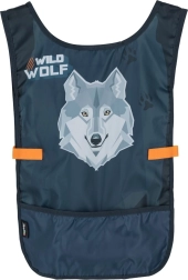 Gyerek kötény-poncsó farkas mintával