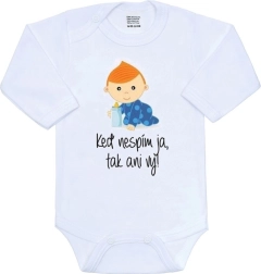 New Baby hosszú ujjú body felirattal: Ha én nem alszom, ti sem