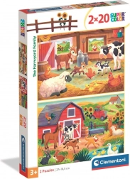 CLEMENTONI családi farm puzzle 2×20 darab