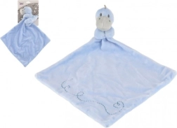 Plüss alvókendő dinoszaurusz fejjel, kék, 24 × 24 cm