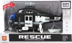 Elemes rendőrségi helikopter fénnyel és hanggal