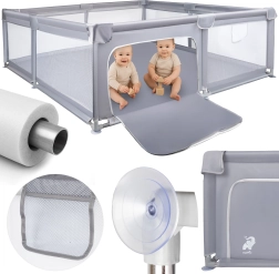 KIVO gyerek járóka 180 × 200 cm szürke