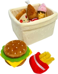 Magic Baby gyorséttermi finomságok kosárban – plüss játékszett