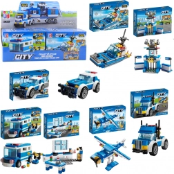 Rendőrségi építőkészlet 8 az 1-ben – járművek, épületek és helikopter (98–118 darab)