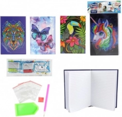 Kreatív gyémánt napló 14,5 × 21 cm – készlet öntapadó kövekkel