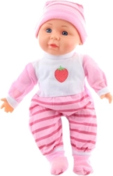 Hangot adó baba rózsaszín ruhában, 30 cm
