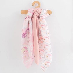 nyomott mintás pamut pelenkák 70×80 cm, 3 db, lányoknak