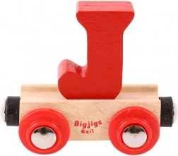 Bigjigs Rail vagon fa vonatpályához – J betű