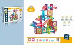 Mágneses 3D építőjáték, 83 darabos, világítással