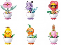 Sluban Flowers növények virágcserépben – kreatív építőkészlet 6 db