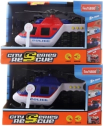 Elemes rendőrségi helikopter fényekkel és hangokkal