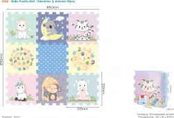 Puha habszivacs állatos puzzle 32 × 32 cm, 9 darab