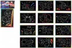 Csillogó kaparós képek, színes, 15 × 10 cm