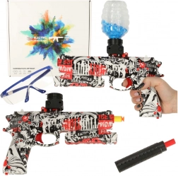 Vízis zselélövedékes pisztoly USB-töltéssel és védőszemüveggel