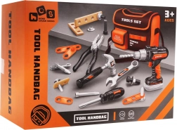 Gyermek szerszámkészlet táskával és elektromos fúróval