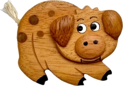 fa malac mágnes – kézzel készített hűtődekoráció