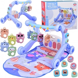 3 az 1-ben edukációs játszószőnyeg tolható járássegítővel és zenélő zongorával babáknak