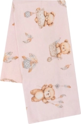 Flanel gyermek pelenka teddy bear mintával rózsaszín NEW BABY
