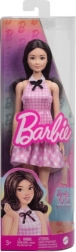 Barbie Fashionistas divatbaba rózsaszín, kockás mintás ruhában