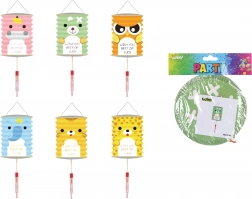 Állatos henger formájú lampion 16 cm