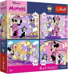 Trefl Disney Minnie Mouse puzzle 4 az 1-ben (4×88 darab) Varázslatos pillanatok + gyűjtői poszter