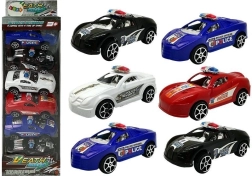 6 darabos lendkerekes rendőrautó-készlet