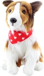 Plüss játék Hosszúszőrű Collie kendővel