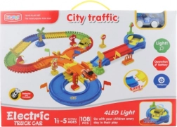 Világító pálya elemes autóval