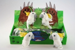 Plüss kakadu kulcstartó