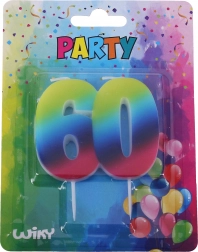 Szivárványos 60-as születésnapi számgyertya
