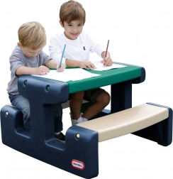Gyermek piknikasztal kék-zöld Little Tikes kertbe