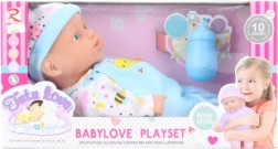 Baba 30 cm hangokkal és kiegészítőkkel