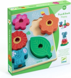 Fa puzzle és matricák Happy Djeco