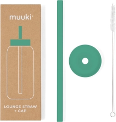 MUUKI Lounge szívószál és fedél matt zöld színben