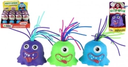 Műanyag szörnyecske tapadókoronggal, 7 cm, fénnyel és hanggal