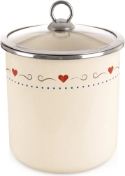 Zománcozott konyhai tárolódoboz üveg fedéllel 1,4 l TONCA