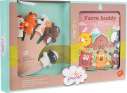 5 db gumiból készült ujjbáb farmás könyvvel, vízálló, 3+