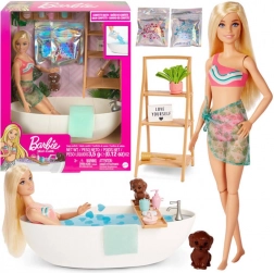 Barbie relax – fürdő konfettis habbal és káddal, szőke baba és kiegészítők