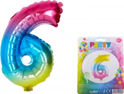 Szivárványos léggömb 6-os szám