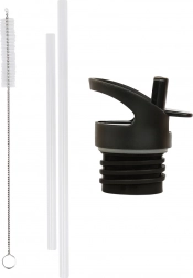 A Little Lovely Company kupak-, kefe- és szívószálkészlet 350 ml-es rozsdamentes acél palackhoz – Űr