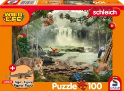 SCHLEICH esőerdő puzzle 100 darabbal és figurával