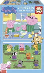 Fából készült Peppa malac puzzle 2×25 darab