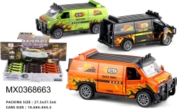 Fém rendőrségi furgon modell 1:32 visszahúzós funkcióval