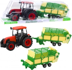 Gyermek traktor utánfutóval, piros 50 cm