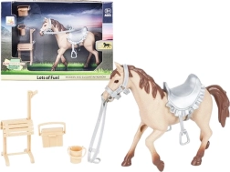 Póni az istállóban kiegészítőkkel lányoknak
