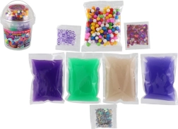Slime kiegészítőkkel műanyag tégelyben, többféle változatban – 1 db