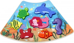 Fa beillesztős puzzle Víz alatti világ – összekapcsolható