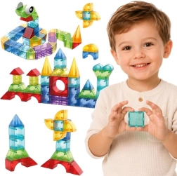Woopie mágneses építőkockák, 3D oktatójáték, 63 darabos készlet