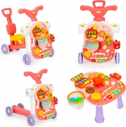 Gyerekeknek szánt 4 az 1-ben tolójárgány és tanulóasztal - Piros